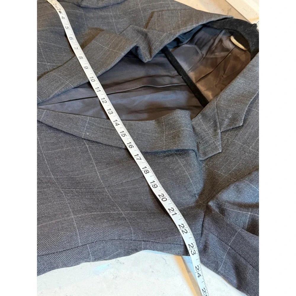 Christian‎ Dior Monsieur Grey Windowpane Pure Virgin Wool Blazer Sport Coat Mens